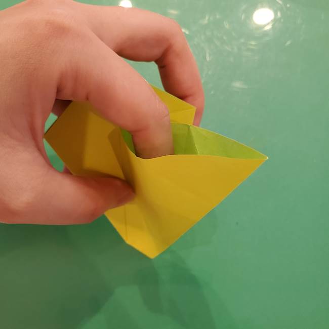 折り紙の梨 立体的でリアルな折り方作り方①前(19)