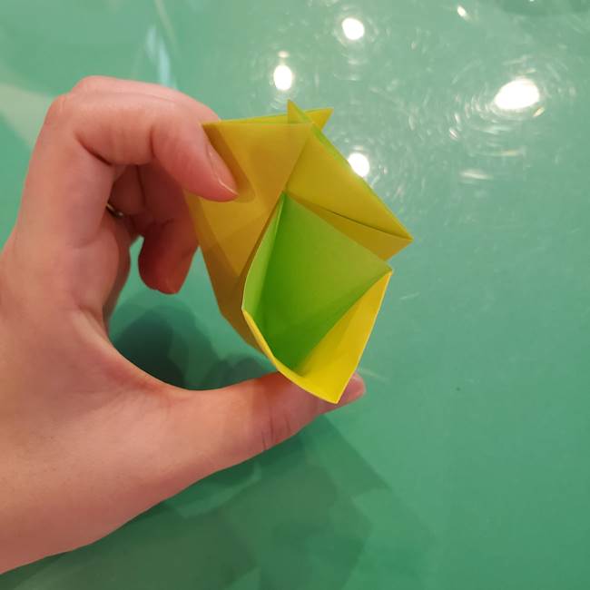 折り紙の梨 立体的でリアルな折り方作り方①前(20)