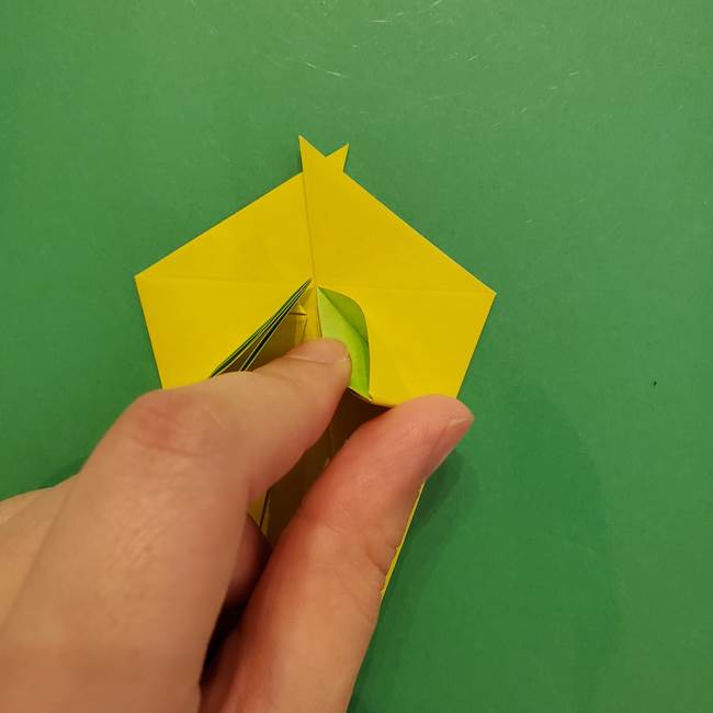 折り紙の梨 立体的でリアルな折り方作り方①前(26)