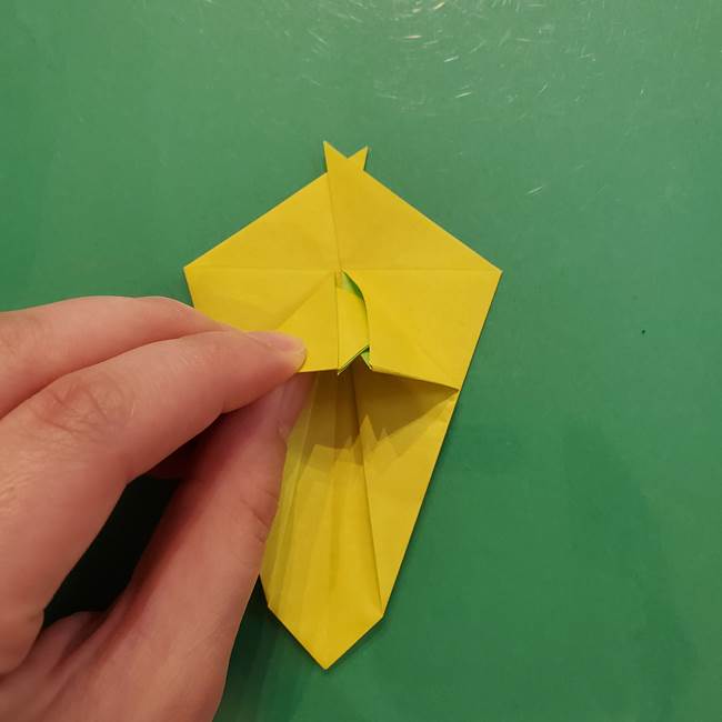 折り紙の梨 立体的でリアルな折り方作り方①前(27)
