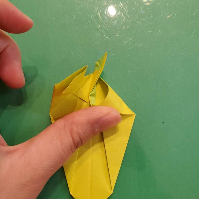 折り紙の梨 立体的でリアルな折り方作り方②後(16)