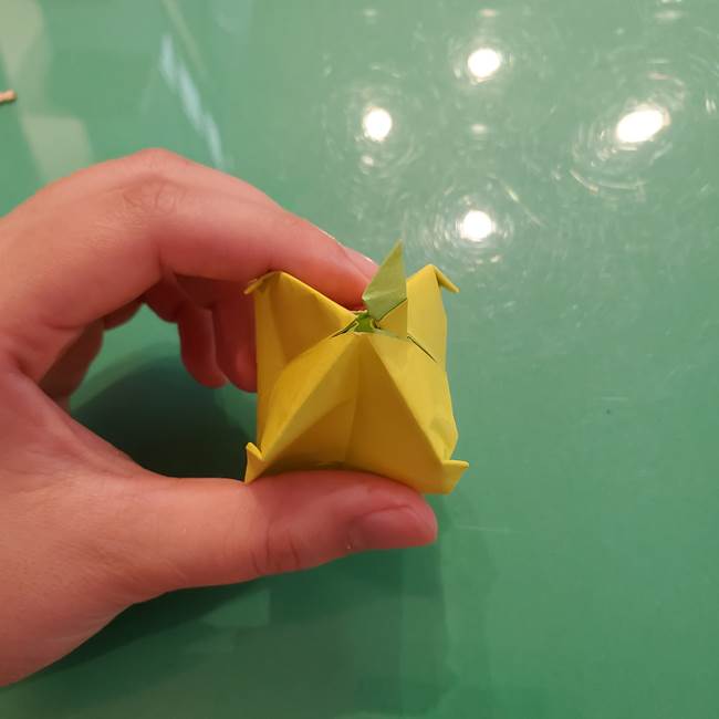 折り紙の梨 立体的でリアルな折り方作り方②後(26)