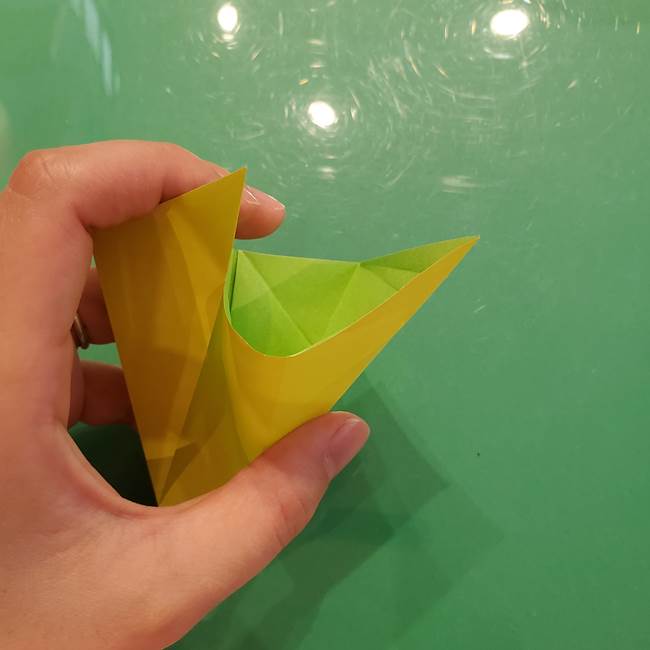 折り紙の梨 立体的でリアルな折り方作り方②後(6)