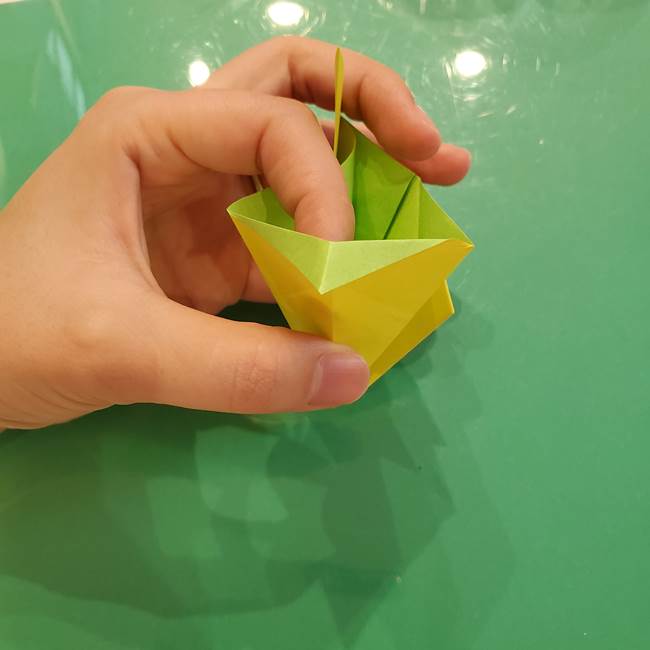 折り紙の梨 立体的でリアルな折り方作り方②後(8)
