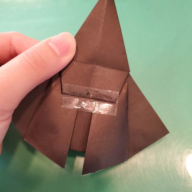 魔女の折り紙 幼児でも簡単な折り方作り方①折る(23)
