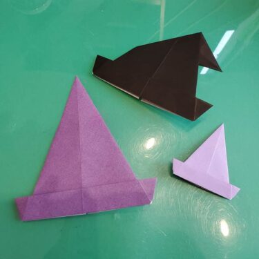 三角帽子の折り方作り方 折り紙で簡単 魔女や魔法使い風ハロウィン飾り 子供と楽しむ折り紙 工作