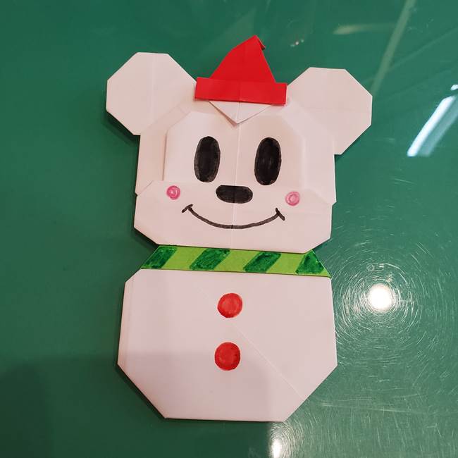 折り紙で雪だるまミッキーの折り方作り方 簡単かわいい冬のディズニー飾り 子供と楽しむ折り紙 工作