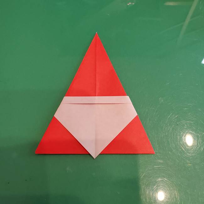 さんかくサンタの折り紙 簡単に3歳児もつくれる折り方作り方(11)