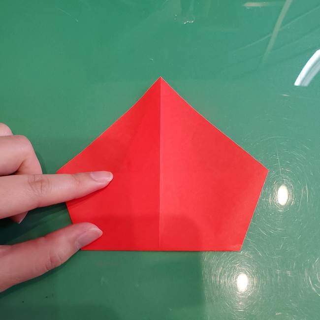 さんかくサンタの折り紙 簡単に3歳児もつくれる折り方作り方(5)