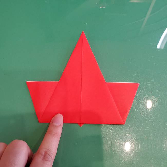 さんかくサンタの折り紙 簡単に3歳児もつくれる折り方作り方(8)