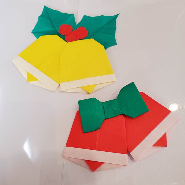 クリスマスベルの折り紙は簡単だから年少年中の子どもも作れる！アレンジ例(1)