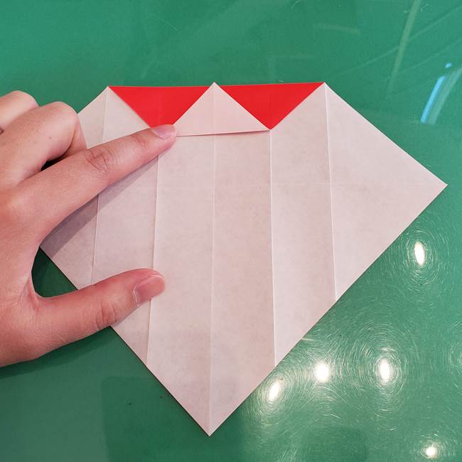 サンタを折り紙一枚でつくる折り図(折り方作り方)①顔(14)