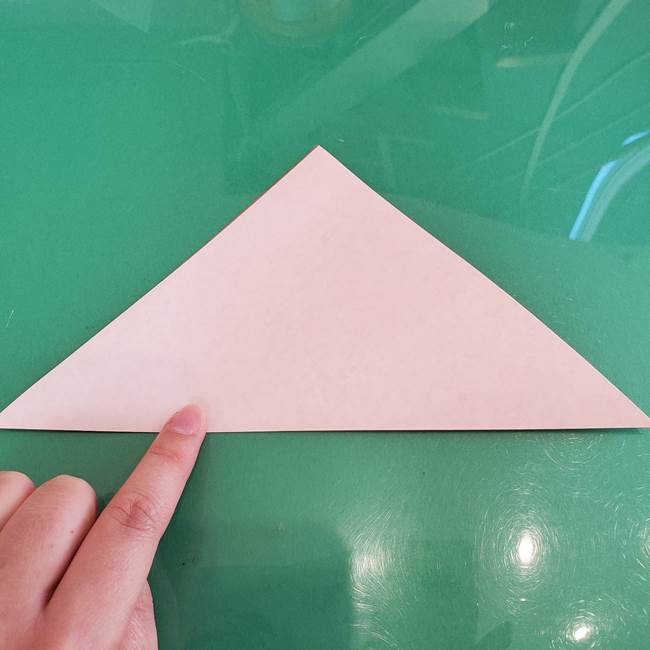 サンタを折り紙一枚でつくる折り図(折り方作り方)①顔(2)