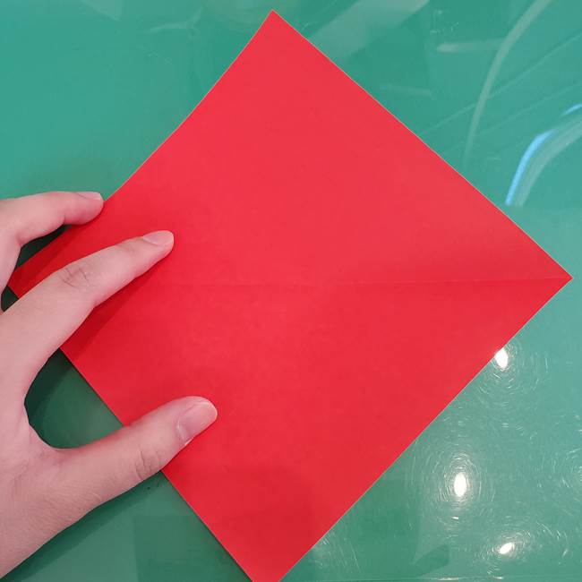 サンタを折り紙一枚でつくる折り図(折り方作り方)①顔(3)