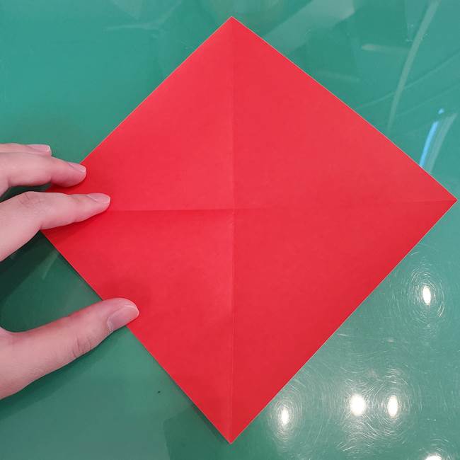 サンタを折り紙一枚でつくる折り図(折り方作り方)①顔(5)