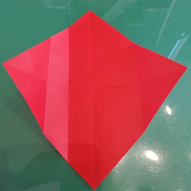 サンタを折り紙一枚でつくる折り図(折り方作り方)①顔(9)