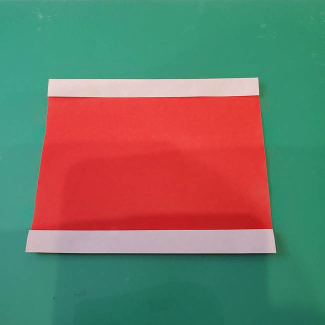 サンタクロース 折り紙2枚で4歳児も簡単な折り方作り方②体(2)