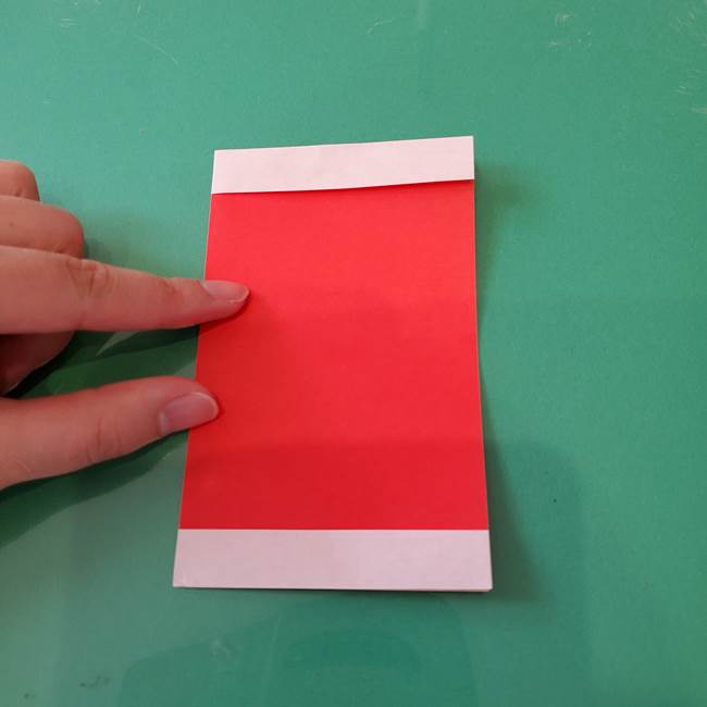 サンタクロース 折り紙2枚で4歳児も簡単な折り方作り方②体(4)