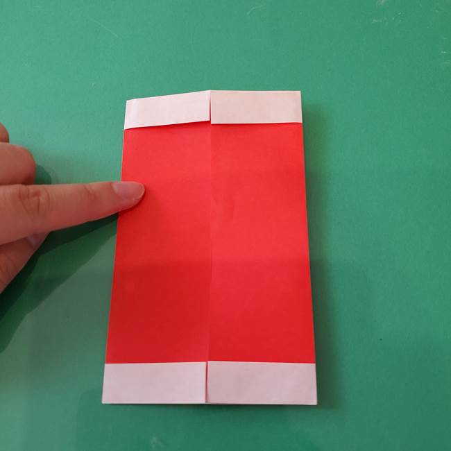 サンタクロース 折り紙2枚で4歳児も簡単な折り方作り方②体(6)