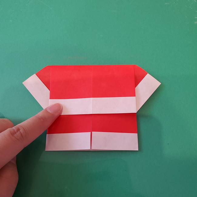 サンタクロース 折り紙2枚で4歳児も簡単な折り方作り方②体(8)