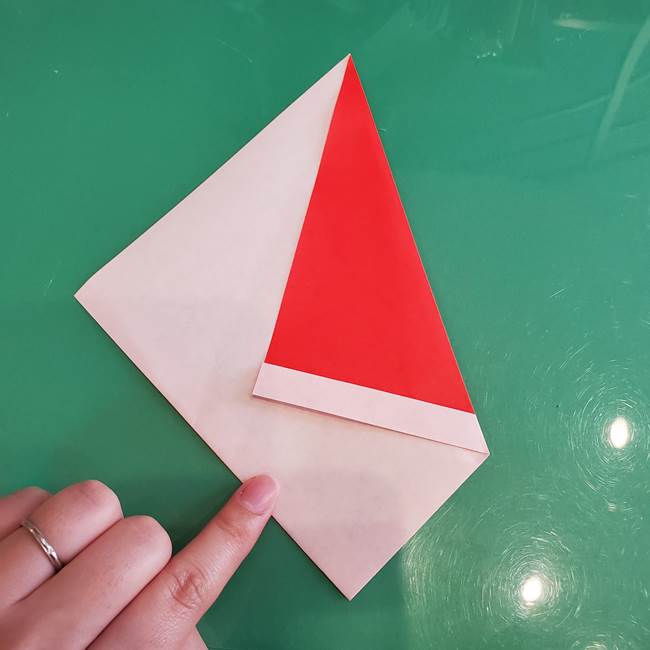 サンタクロースの折り紙 簡単で2歳児からつくれる折り方作り方(6)
