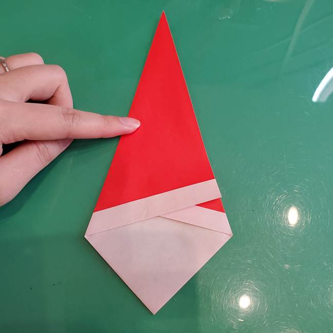 サンタクロースの折り紙 簡単で2歳児からつくれる折り方作り方(7)