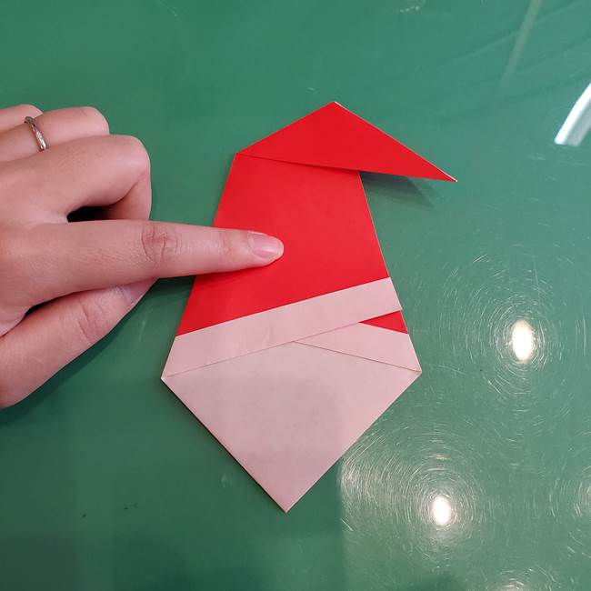 サンタクロースの折り紙 簡単で2歳児からつくれる折り方作り方(8)