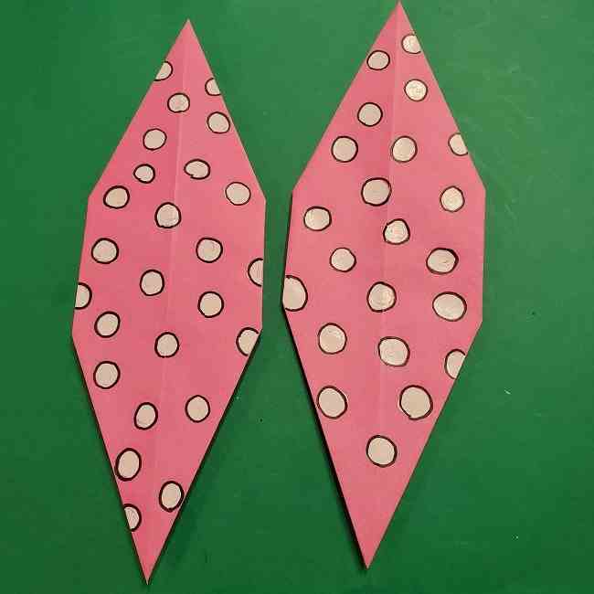 ミニーちゃんのリボンの折り紙 折り方作り方 (8)