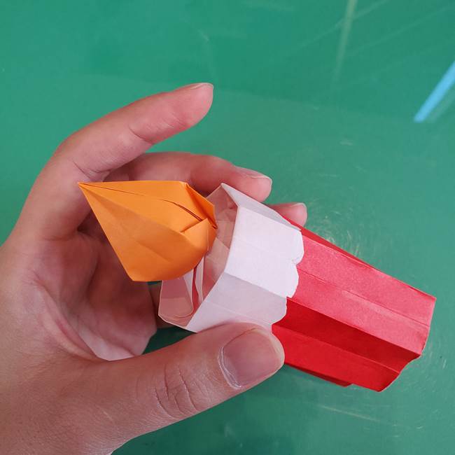 折り紙のろうそく 立体的な折り方作り方【画像】④完成(11)