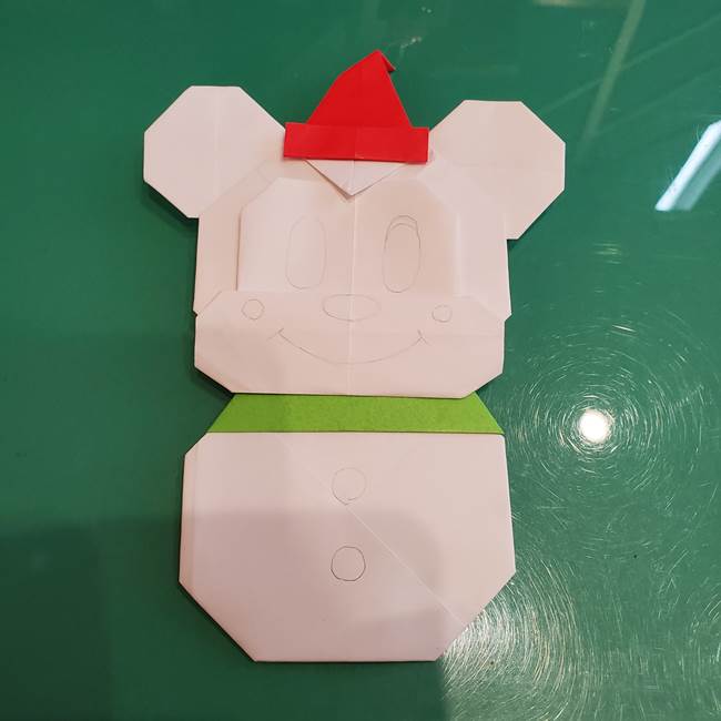 折り紙の雪だるまミッキーの折り方作り方④完成(12)