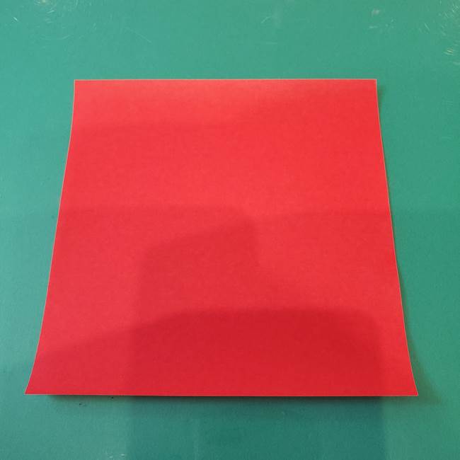袋を持ったサンタの折り紙 折り方作り方【折り図】①サンタ(1)