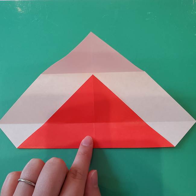 袋を持ったサンタの折り紙 折り方作り方【折り図】①サンタ(10)
