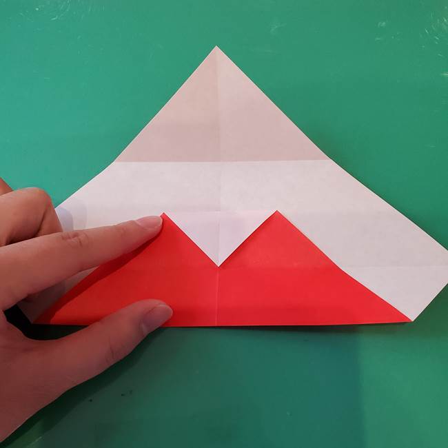袋を持ったサンタの折り紙 折り方作り方【折り図】①サンタ(11)