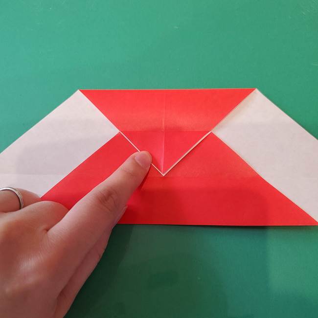袋を持ったサンタの折り紙 折り方作り方【折り図】①サンタ(14)