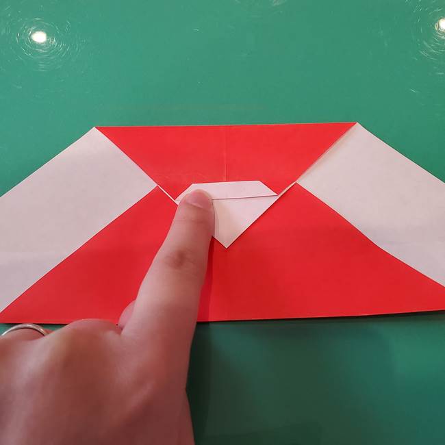 袋を持ったサンタの折り紙 折り方作り方【折り図】①サンタ(16)