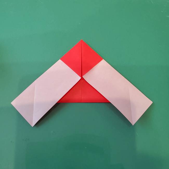 袋を持ったサンタの折り紙 折り方作り方【折り図】①サンタ(18)