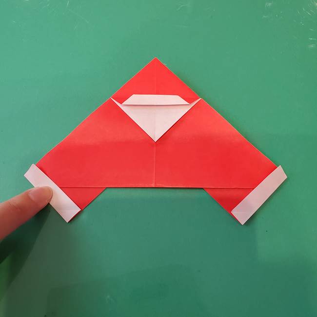 袋を持ったサンタの折り紙 折り方作り方【折り図】①サンタ(20)