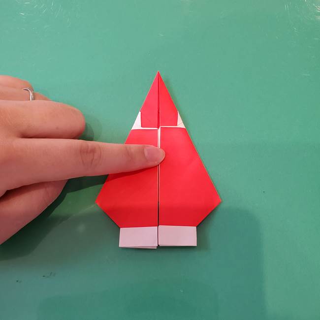 袋を持ったサンタの折り紙 折り方作り方【折り図】①サンタ(23)
