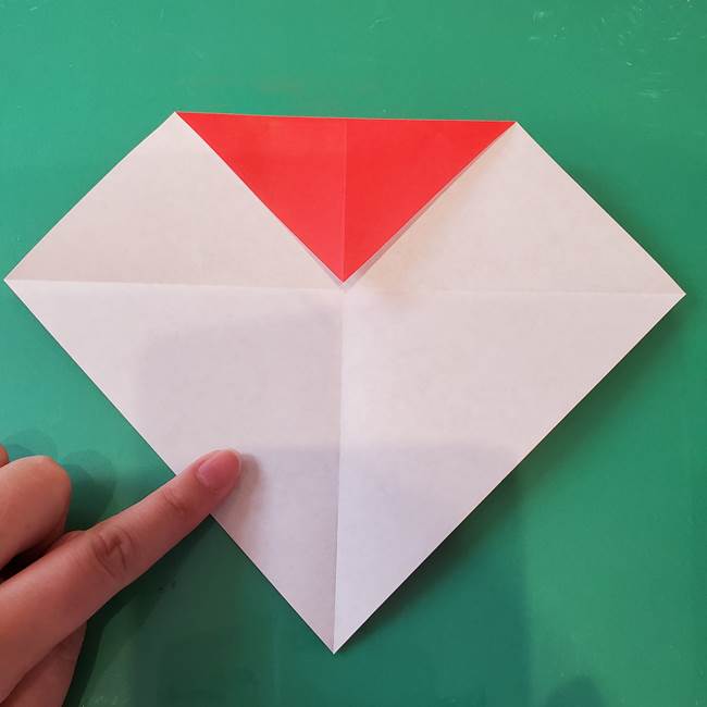 袋を持ったサンタの折り紙 折り方作り方【折り図】①サンタ(6)