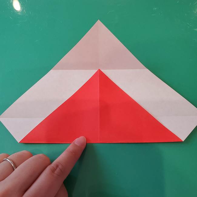 袋を持ったサンタの折り紙 折り方作り方【折り図】①サンタ(8)