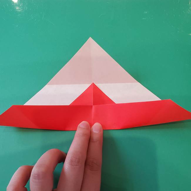 袋を持ったサンタの折り紙 折り方作り方【折り図】①サンタ(9)