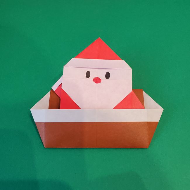 クリスマスのソリの折り紙 簡単な折り方作り方★平面だからクリスマス飾りにも！