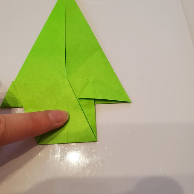 クリスマスもみの木の折り紙 簡単な折り方作り方②下(10)
