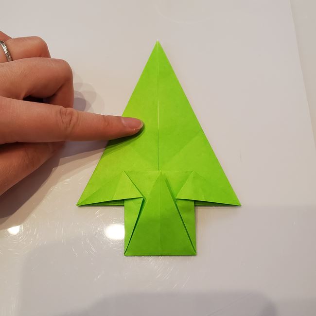 クリスマスもみの木の折り紙 簡単な折り方作り方②下(11)