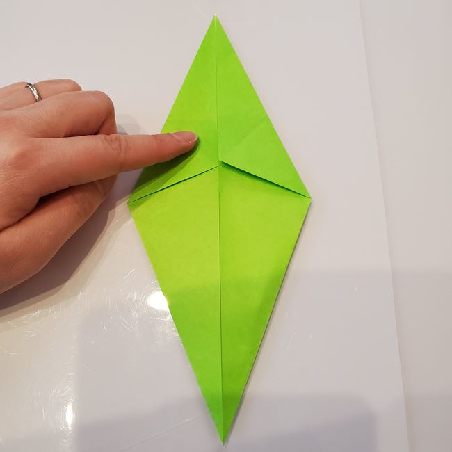 クリスマスもみの木の折り紙 簡単な折り方作り方②下(3)