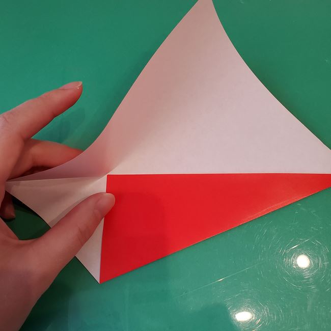 クリスマスリース 折り紙8枚でつくる折り方作り方①パーツ(5)