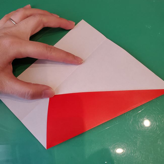 クリスマスリース 折り紙8枚でつくる折り方作り方①パーツ(7)