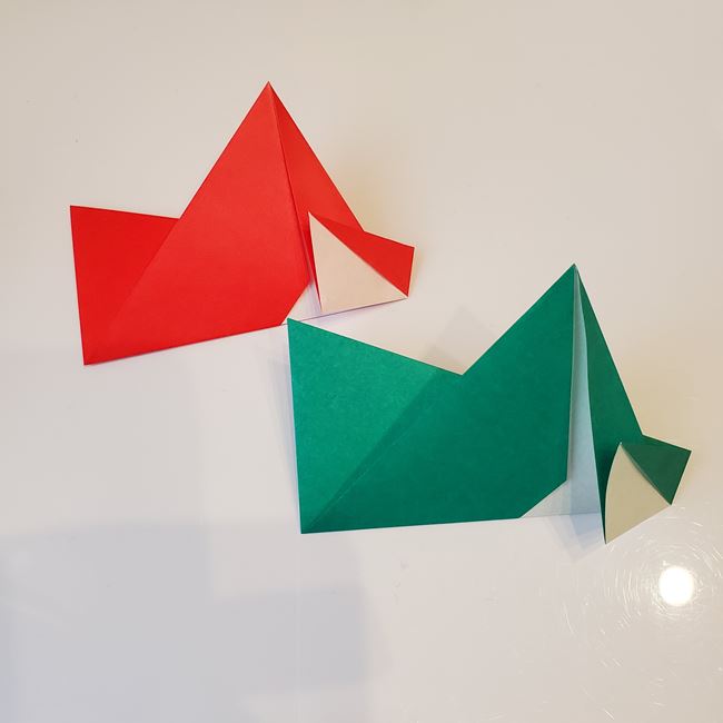 クリスマスリース 折り紙8枚でつくる折り方作り方②組み合わせ(1)