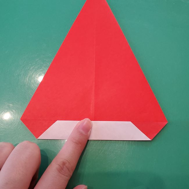 サンタさんの帽子の折り紙 立体的で簡単な折り方作り方(10)