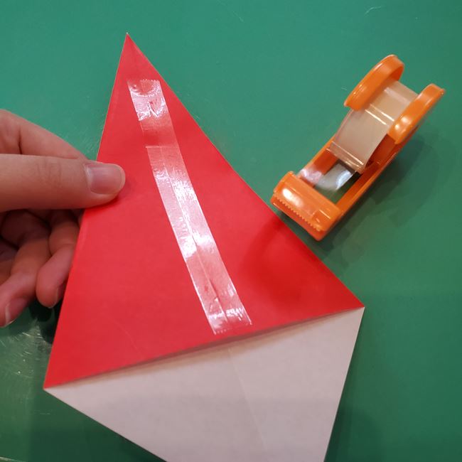 サンタさんの帽子の折り紙 立体的で簡単な折り方作り方(5)